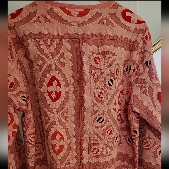Vintage-Inspired Quilted Pink Patchwork Sweater Jacket - Picture 2 of 6